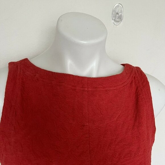 𝅺ANTHROPOLOGIE Peplum Red tank Top blouse XSmall sleeveless spandex - Picture 2 of 10